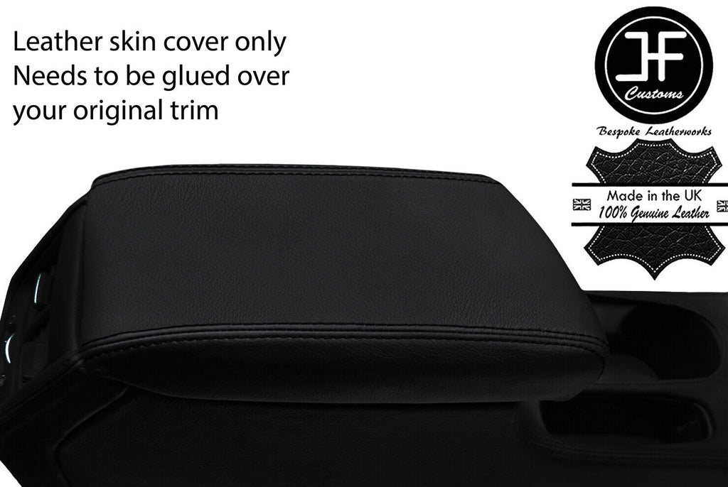 BLACK STITCHING ARMREST LID REAL LEATHER COVER FITS KIA NIRO 2016-2019