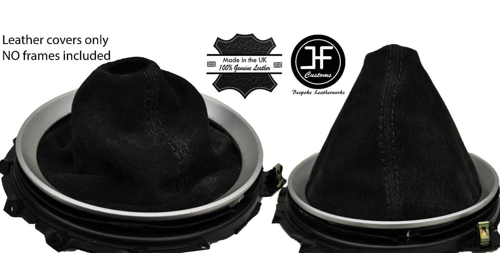 BLACK STITCHING REAL SUEDE MANUAL GEAR GAITER FITS NISSAN 350Z 33Z 2002-2009