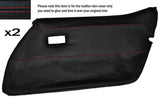 RED STITCH 2X FRONT FULL DOOR CARD LEATHER SKIN COVER FITS CORVETTE C3 78-82