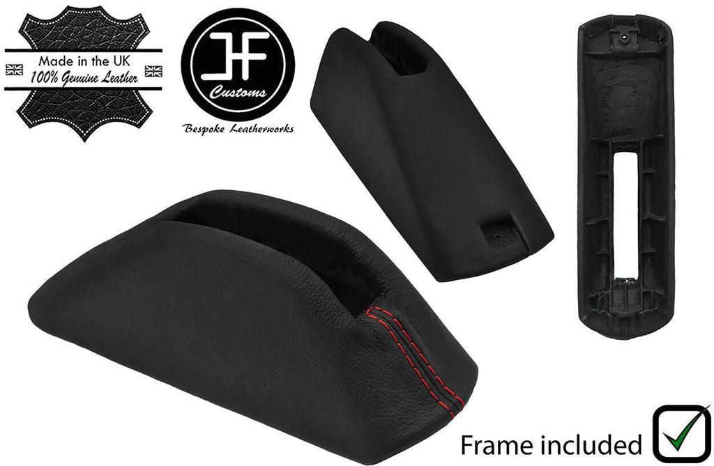 RED STITCH STANDARD HANDBRAKE BASE + LEATHER COVER FOR VW GOLF MK2 MKII 82-91