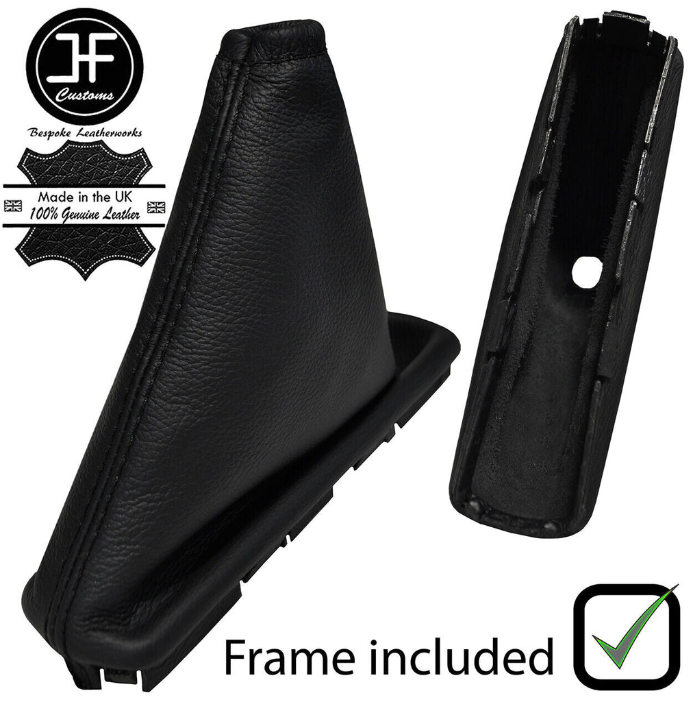 BLACK STITCH LEATHER HANDBRAKE +PLASTIC FRAME FOR CHEVROLET DAEWOO KALOS 02-08