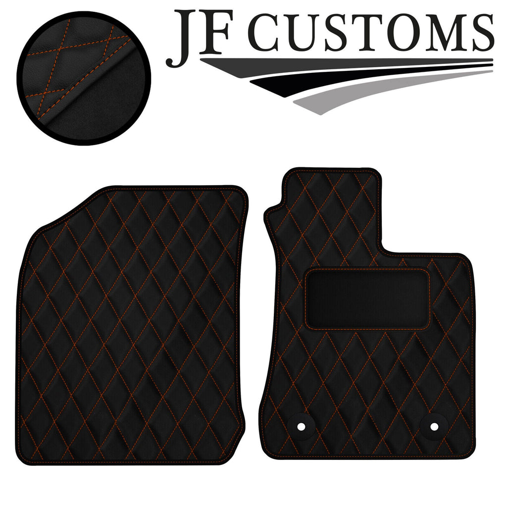 TAN DIAMOND STITCH VINYL 2X TAILORED FLOOR CARPET FOR TOYOTA HILUX 11-17 JF1