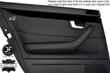 BLACK STITCH 2X REAR DOOR CARD TRIM LEATHER COVER FITS AUDI A4 B7 2004-2008
