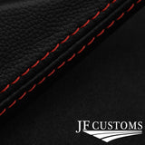 RED STITCH MANUAL CENTRE CONSOLE TRIM LEATHER SKIN COVER FITS JAGUAR E TYPE