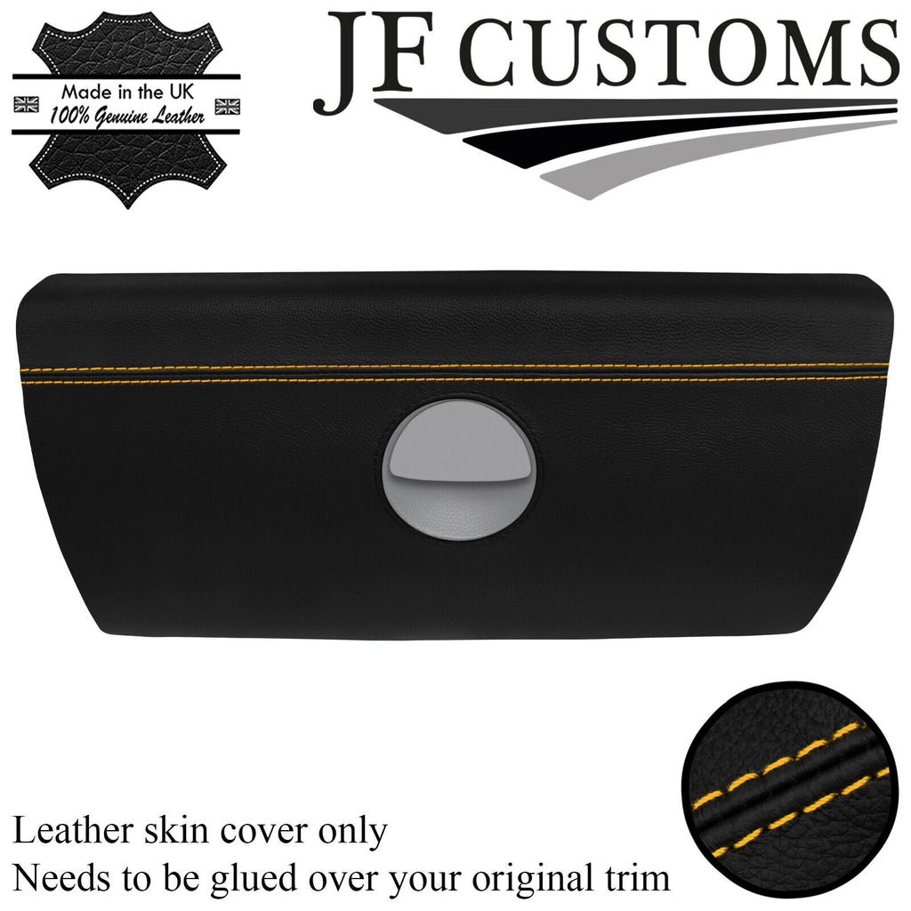 YELLOW STITCH ITALIAN LEATHER GLOVEBOX TRIM COVER FOR BMW MINI R50 R52 R53 00-06