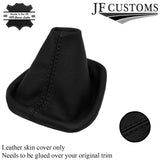 BLACK STITCH ITALIAN LEATHER GEAR GAITER COVER FOR HYUNDAI I10 2013-2017