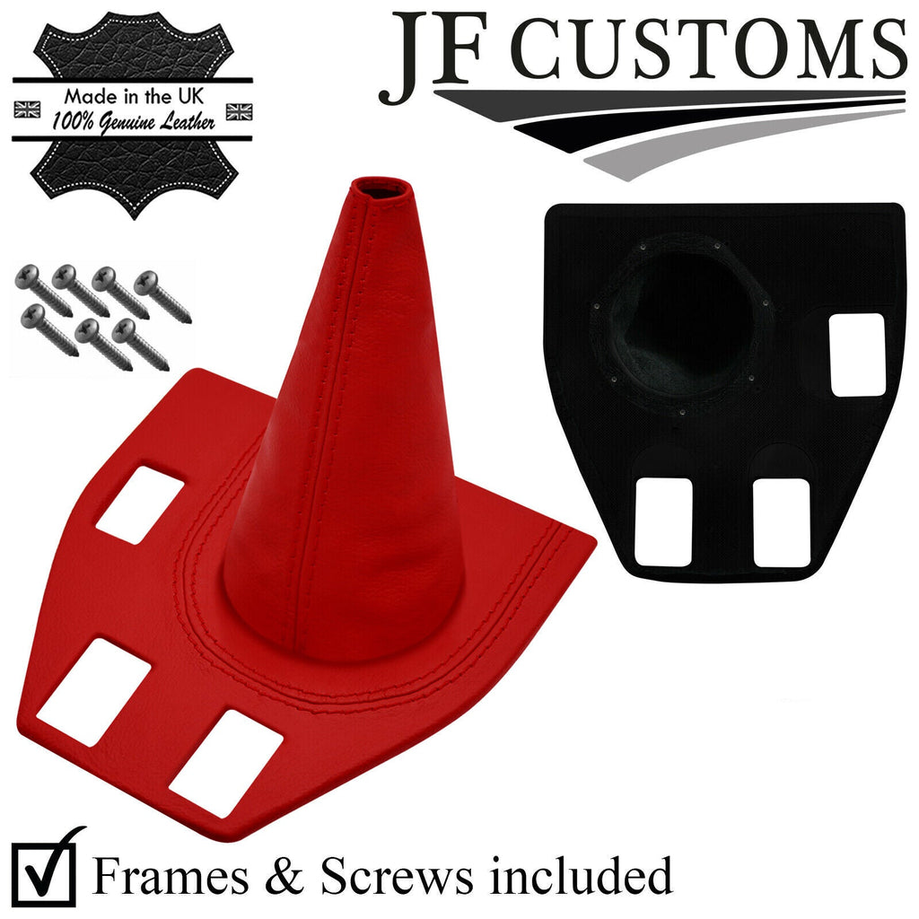 D RED LEATHER GEAR + BASE COVERS WITH PLASTIC FRAMES FOR TRIUMPH STAG 70-77