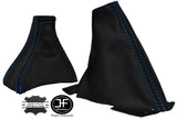 BLUE STITCH AUTO AUTOMATIC GEAR STICK & HANDBRAKE LEATHER GAITER FOR VOLVO V70