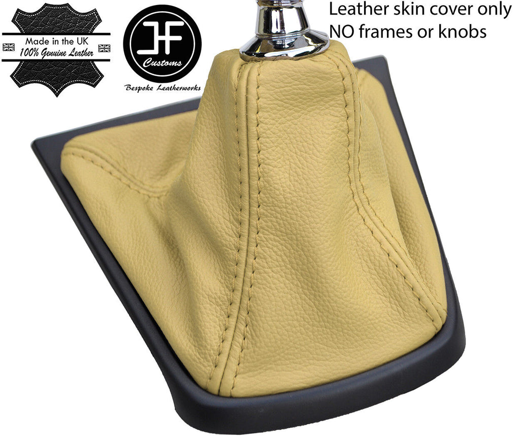 CREAM TOP GRAIN REAL LEATHER MANUAL GEAR GAITER FOR JAGUAR X-TYPE 2001-2009