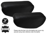 BLACK STITCH 2X SEAT ARMREST LEATHER COVERS FITS MITSUBISHI PAJERO SHOGUN 90-01
