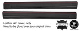 RED STITCH 2X FRONT DOOR CAPPING LEATHER COVERS FITS FORD ESCORT MK3 3 DOOR