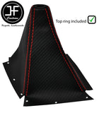 RED STITCH CARBON VINYL GEAR GAITER+TOP RING FOR NISSAN SKYLINE R33 93-1998