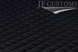 BLUE DIAMOND STITCH QUILTED VINYL  PADDED PANEL LUXURY PREMIUM 125CM X 85CM