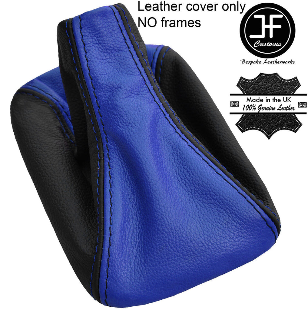 BLACK & MID BLUE REAL LEATHER GEAR GAITER FITS TOYOTA MR2 MK2 1989-00 CUSTOM NEW