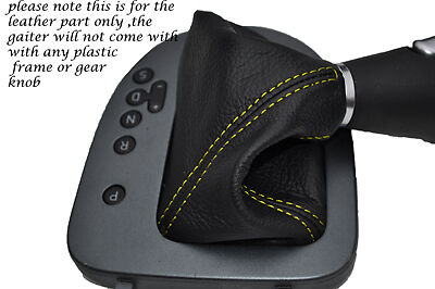 YELLOW STITCH FITS SEAT LEON TOLEDO ALTEA 06-11 DSG AUTOMATIC LEATHER GAITER
