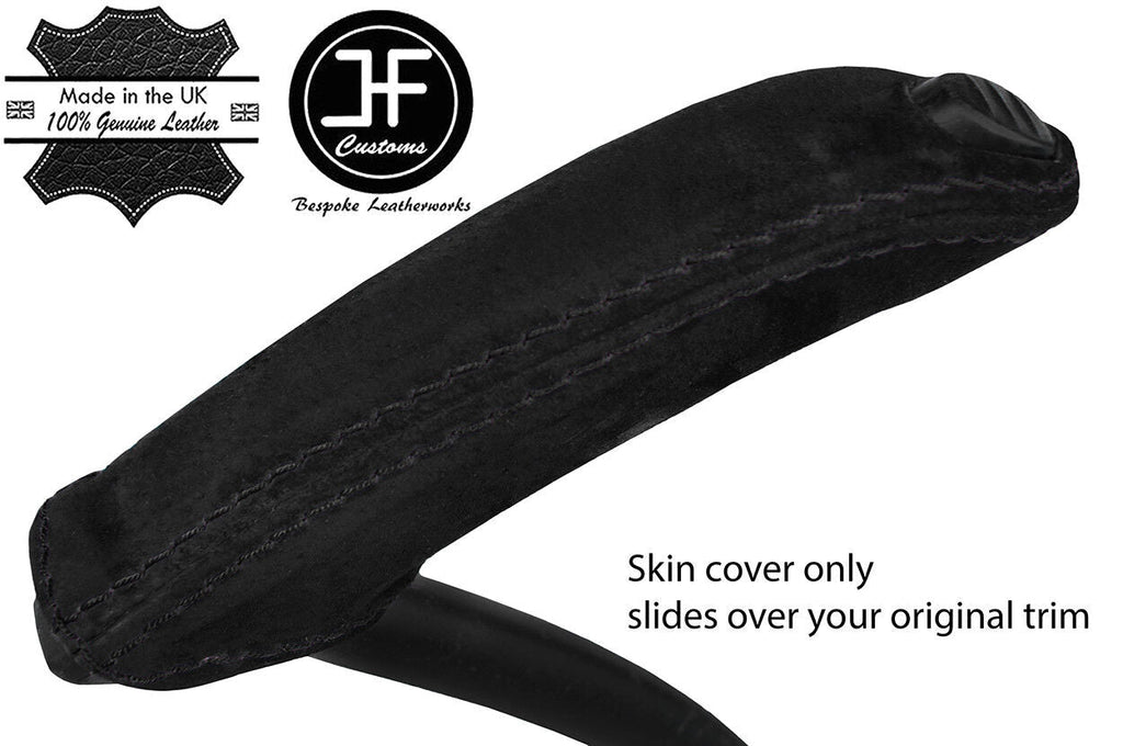 BLACK STITCHING REAL SUEDE HANDBRAKE HANDLE COVER FOR FORD KUGA 2008-2016