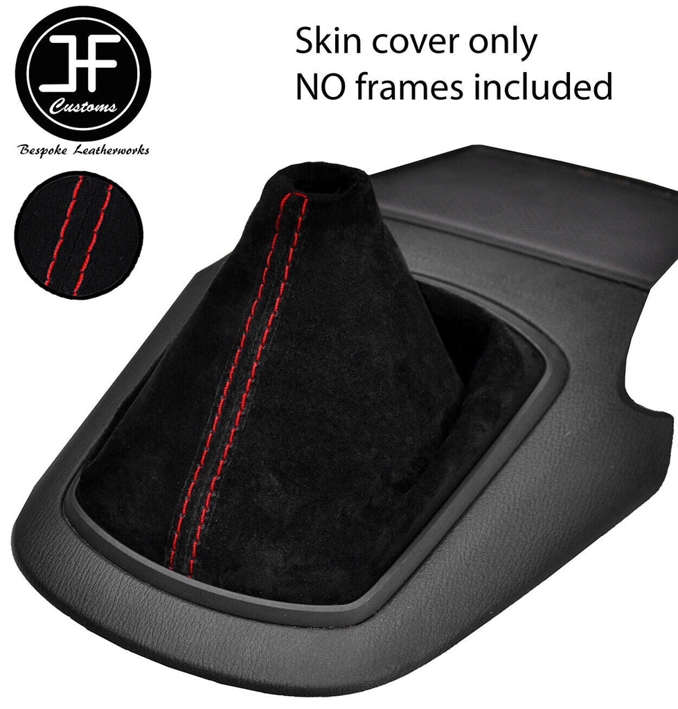 RED STITCHING MANUAL SUEDE GEAR GAITER FITS MAZDA CX5 CX-5 2012-2016 CUSTOM NEW