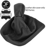 BLACK STITCH TOP GRAIN REAL LEATHER MANUAL GEAR GAITER FITS SKODA CITIGO 11-17