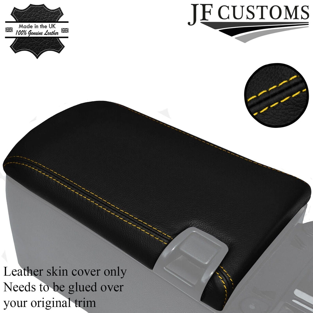 YELLOW STITCH ARMREST LID LEATHER SKIN COVER FITS TOYOTA SUPRA MK4 98-02 STYLE 2