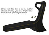 YELLOW STITCH 2X FRONT DOOR HANDLE ARMREST COVERS FITS BMW 3 SERIES E30 84-92
