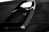 RED STITCH 2X FRONT DOOR HANDLE LEATHER COVERS FITS PEUGEOT 208 2012-2015