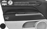 BLACK STITCH 2X FRONT DOOR CARD TRIM LEATHER COVER FOR JEEP PATRIOT 2007-2015
