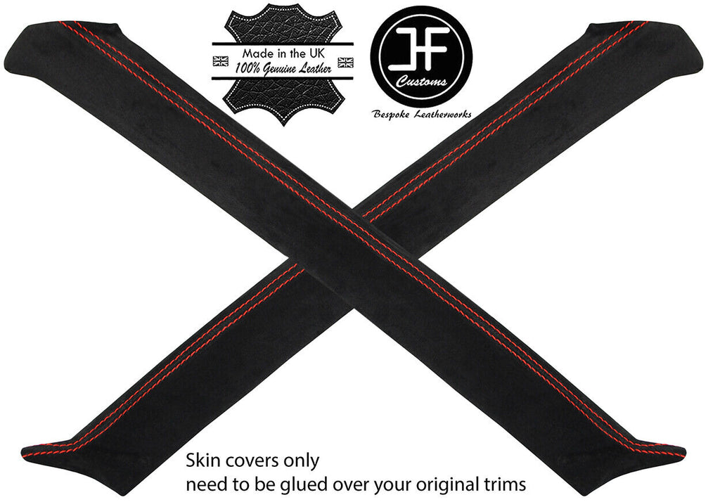 RED STITCH 2X A POST PILLAR SUEDE COVERS FITS DATSUN 280ZX 1979-1981 CUSTOM NEW