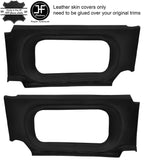 BLACK STITCH 2X REAR QUARTER WINDOW PANEL LEATHER COVERS FOR DEFENDER 110 CSW