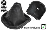 BLACK STITCH LEATHER MANUAL GEAR GAITER + PLASTIC FRAME FOR VW T6 2016-2019