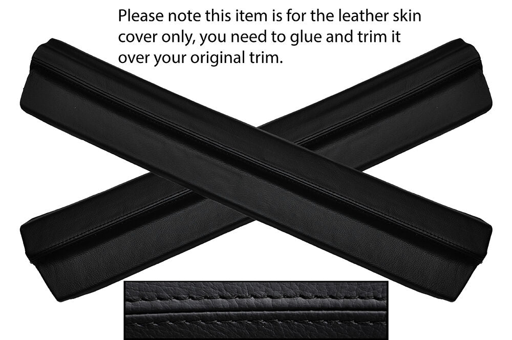 BLACK STITCH 2X DOOR SILL PLATE LEATHER SKIN COVERS FITS MAZDA RX7 FD3S 92-02