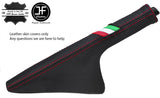 RED STITCH ITALIAN FLAG LEATHER SLIM HANDBRAKE GAITER FOR FIAT 500 07-17