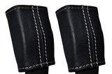 WHITE STITCH FITS JAGUAR XJ40 XJ6 86-94 2X FRONT SEAT BELT STALK LEATHER COVERS