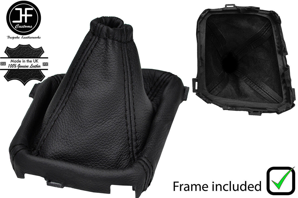 BLACK STITCH LEATHER MANUAL GEAR GAITER+PLASTIC FRAME FOR TOYOTA C-HR CHR 16-19