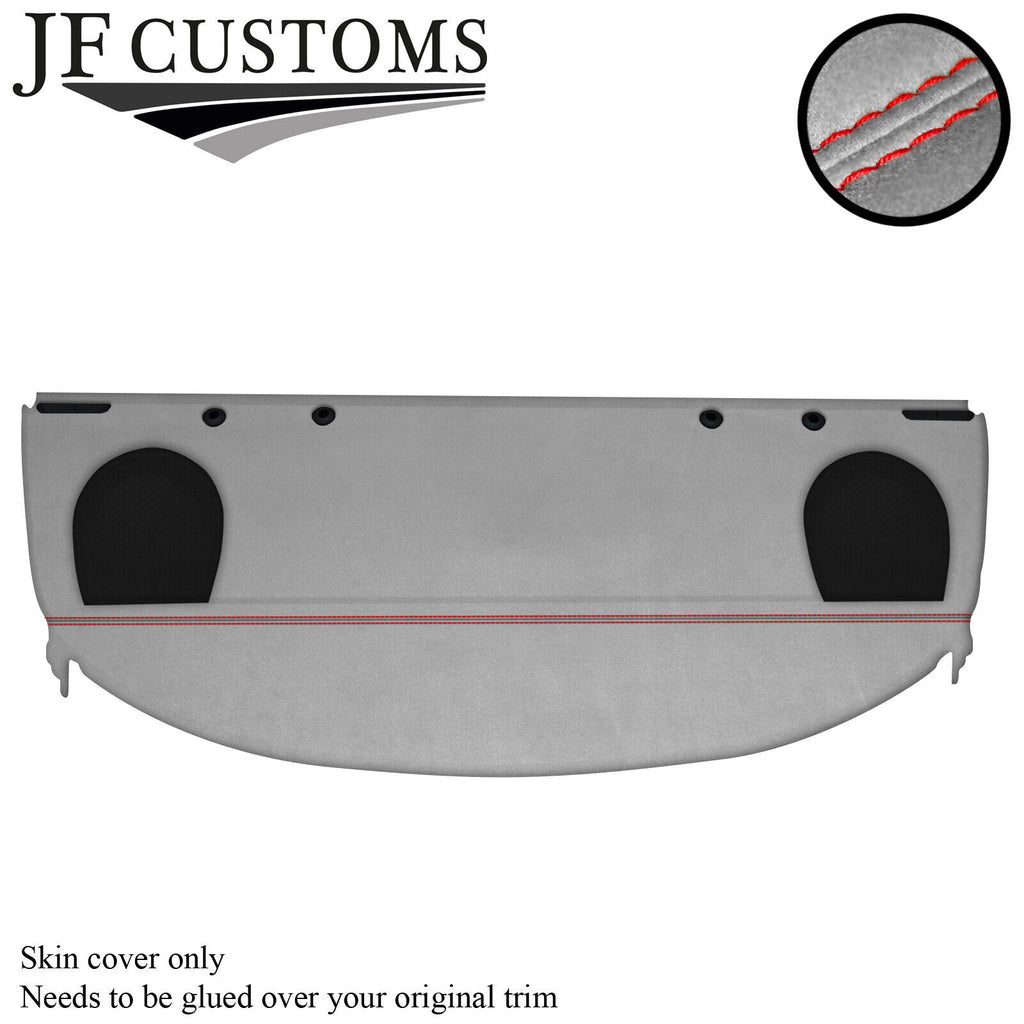 RED STITCH L GREY LUXE-SUEDE REAR PARCEL SHELF COVER FOR BMW E46 SEDAN 98-05