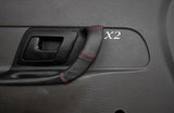 RED STITCH 2X FRONT DOOR HANDLE LEATHER SKIN COVERS FITS VW CADDY 1995-2003