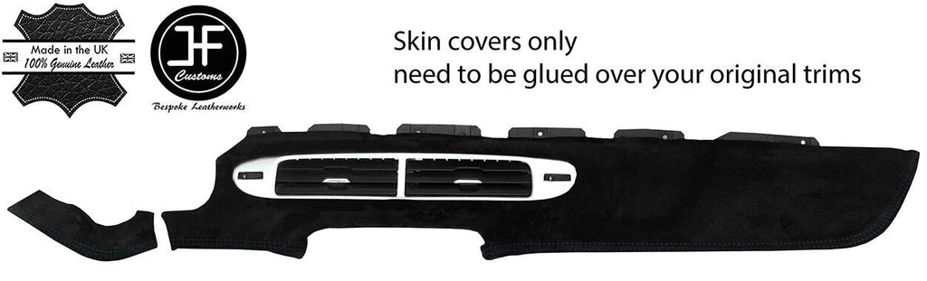 BLACK STITCH DASH VENTS TRIM REAL SUEDE COVER FITS CAMARO 2012-2015 STYLE 2