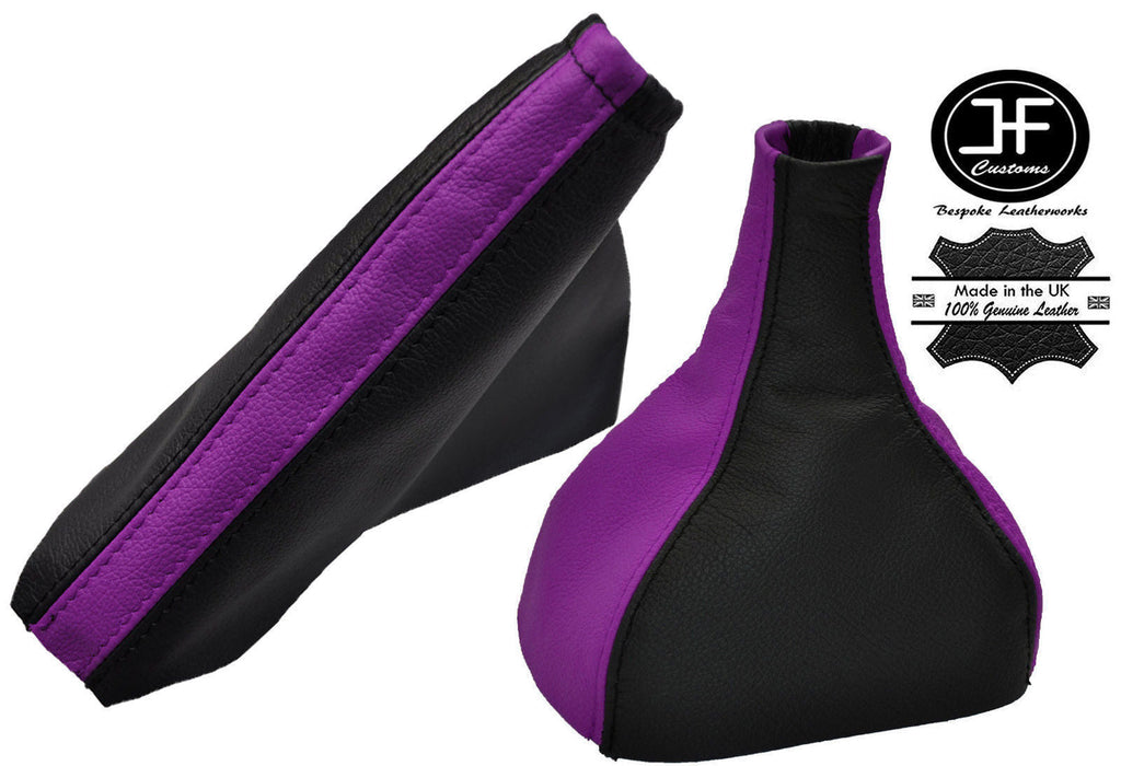 BLACK & PURPLE LEATHER GEAR HANDBRAKE GAITER FITS OPEL VAUXHALL MERIVA A 02-10