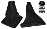 BLACK STITCH FITS LEXUS IS 2005-2013  BLACK LEATHER GEAR HANDBRAKE GAITER