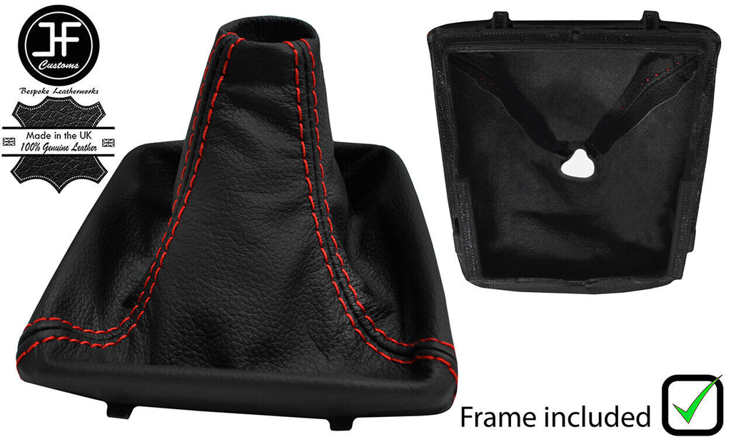 RED STITCH LEATHER MANUAL GEAR GAITER+PLASTIC FRAME FITS SEAT IBIZA 2015-2017