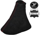 RED STITCHING REAL SUEDE MANUAL GEAR GAITER FITS CITROEN C2 C3 2003-2009