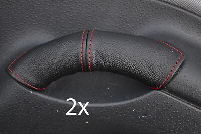 FITS CITROEN C3 BLACK LEATHER 2X DOOR HANDLE COVERS red CUSTOM NEW MADE IN UK
