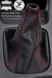 RED STITCHING MANUAL LEATHER GEAR GAITER FITS  SUBARU LEGACY 1999-2003