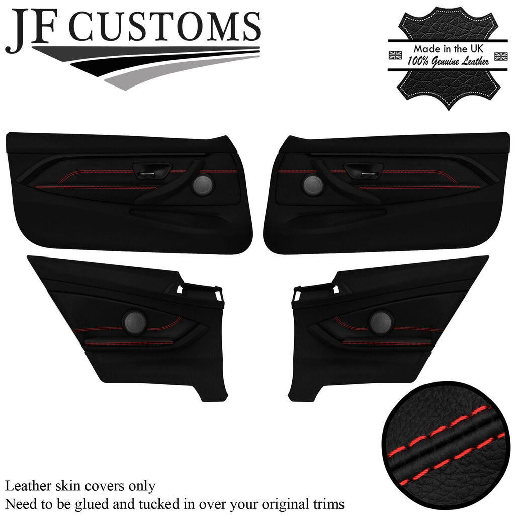 RED STITCH LEATHER 8X DOOR TRIM+ARMREST COVERS FOR BMW F32 F33 F82 F83