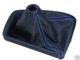 FITS BMW E90 LEATHER GEAR  GAITER BOOT BLUE STITCH  05+ CUSTOM NEW MADE IN UK