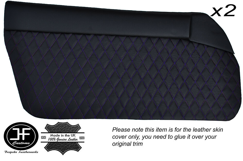 PURPLE DIAMOND ST 2X DOOR CARD LEATHER COVERS FITS MAZDA MX5 MK1 MIATA JDM 89-97
