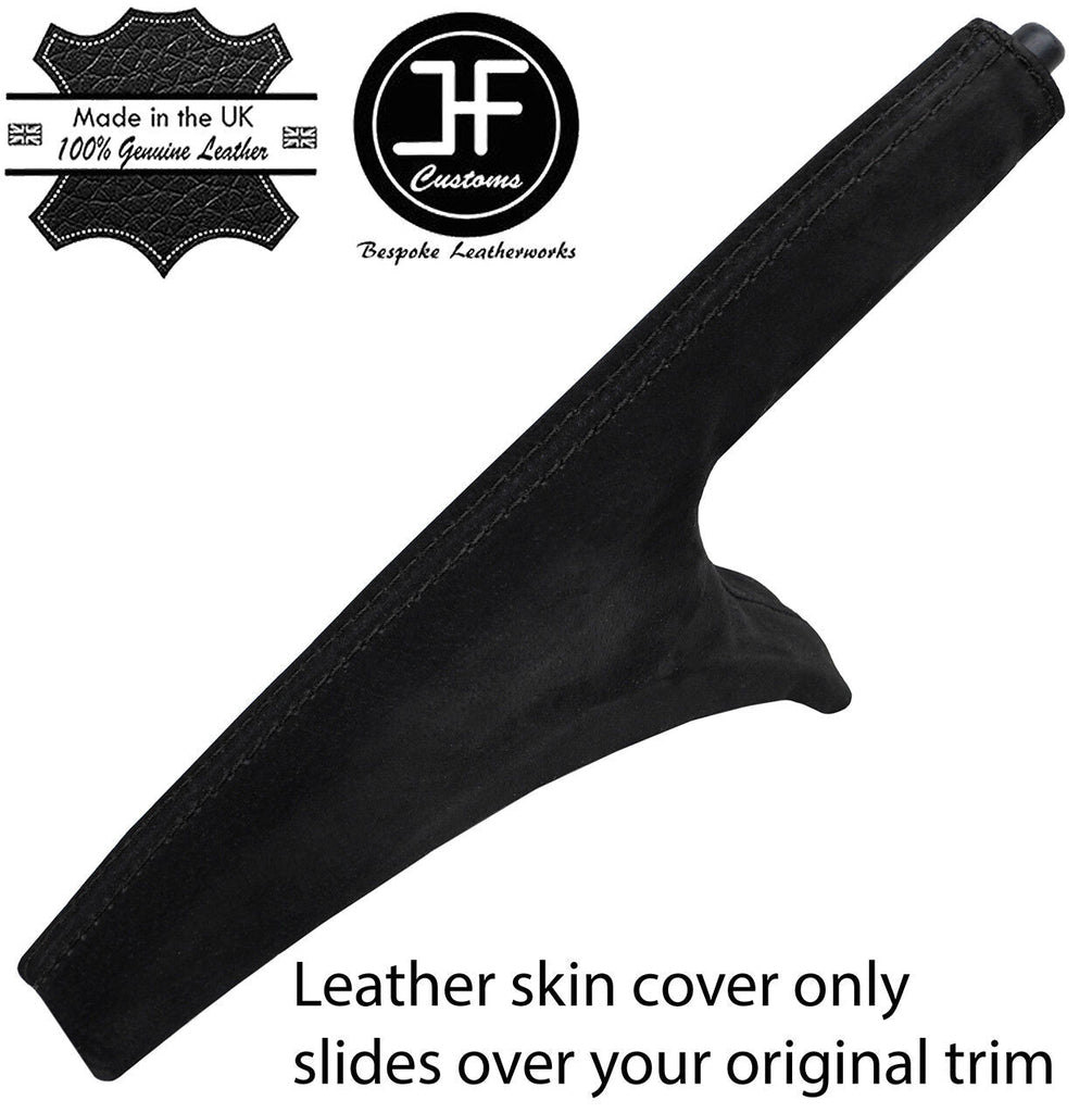 BLACK STITCHING REAL SUEDE HANDBRAKE GAITER FITS NISSAN JUKE 2010-2018