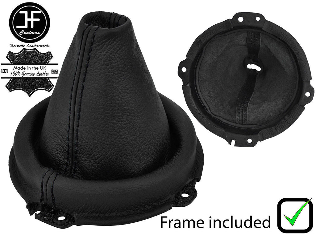 BLACK STITCH LEATHER GEAR GAITER+PLASTIC FRAME FITS MAZDA CX-7 CX7 2006-2012