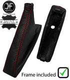 RED STITCH LEATHER HANDBRAKE GAITER+PLASTIC FRAME FOR ALFA ROMEO 166 98-07