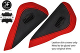 BLACK & RED LEATHER 2X END DASH SIDE TRIM COVER FITS NISSAN GTR R35 09-17
