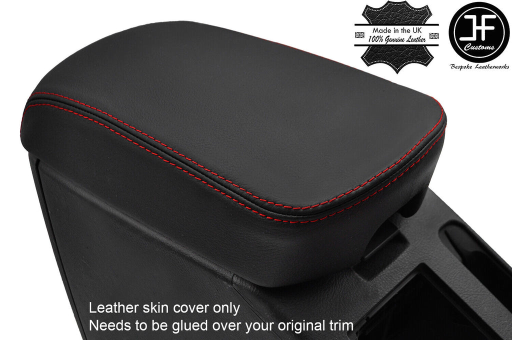 RED STITCH TOP GRAIN LEATHER ARMREST COVER FITS TOYOTA RAV 4 2006-2012